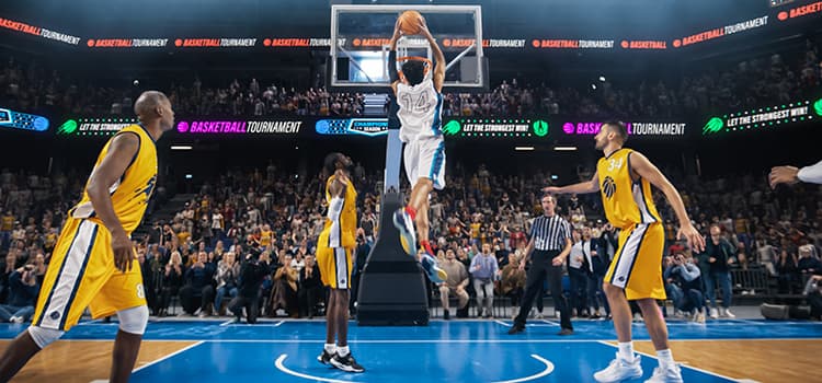 A professional basketball game in progress